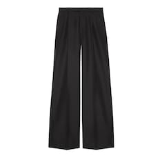 Wide textured gabardine trouser