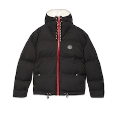 Chaqueta acolchada de lona de algodón con GG