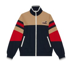 Colourblock cotton jersey zip jacket