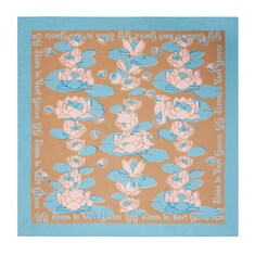 Waterlily print silk twill carré