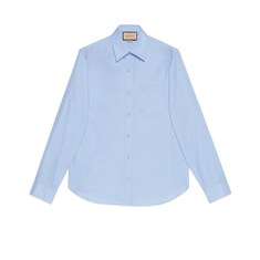 Chemise en coton Oxford avec broderie Double G