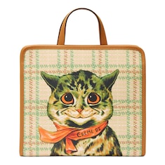 Children's top-handle bag with cat print