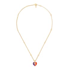 Interlocking G heart lightning charm necklace
