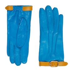 Leather gloves with buckle