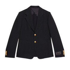 Horsebit cotton wool formal jacket