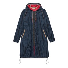 Veste longue à capuche en tissu GG technique