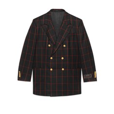 Zweireihige Jacke aus karierter Wolle