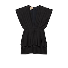Wool dress with pleats
