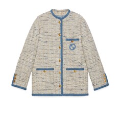 Tweed jacket with patch