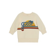 Baby cotton sweatshirt with Gucci print