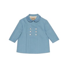 Baby cotton linen coat with embroidery