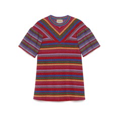 Children's striped cotton lamé dress