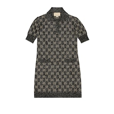 Vestido tipo polo de jacquard con GG y lamé