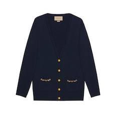 Cardigan in cashmere con dettaglio catena
