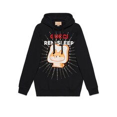 سويت شيرت من القطن مع عبارة Gucci Rem Sleep