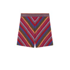 Kinder-Bermudashorts aus gestreifter Baumwolle und Lamé