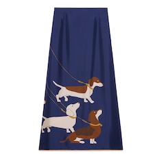 Silk skirt with dog print