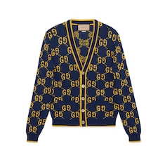 GG knit cotton piquet cardigan