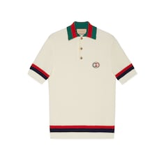 T-shirt polo en maille de coton avec bande Web