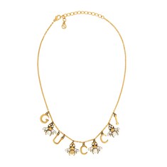 Interlocking G bee charms necklace