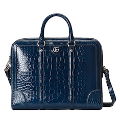 Crocodile briefcase with Double G