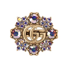 Anillo de flor con cristales con Doble G