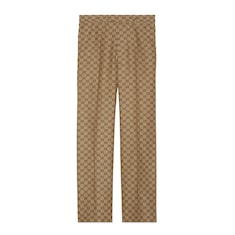 Pantalone in tessuto di misto lino con motivo GG
