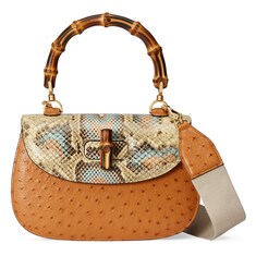 Gucci Bamboo 1947 ostrich medium bag