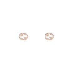 Gucci Interlocking stud earrings with diamonds