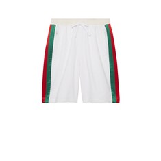 กางเกงขาสั้น GG cotton terry cloth shorts with Web detail