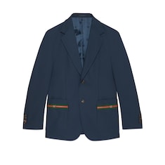 Cotton formal jacket with Web detail