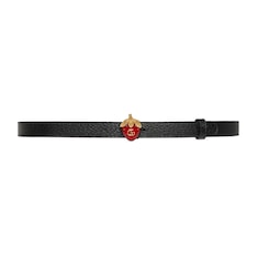 Thin belt with strawberry buckle