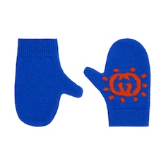 Manoplas de lana con intarsia para bebé