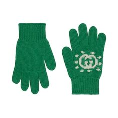 Children's wool gloves with intarsia