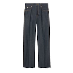 Denim trouser with label