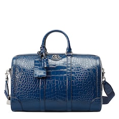 Crocodile duffle bag with Double G