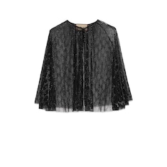 Crystal GG stretch nylon tulle cape