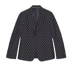 Mini Interlocking G net effect wool jacket