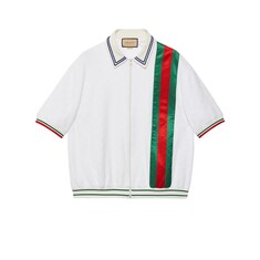 Polo en tissu éponge en coton GG avec bande Web 