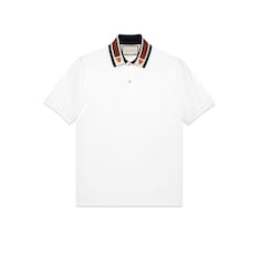 Cotton polo with Web and feline head