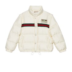 Chaqueta de aviador acolchada de nylon con tribanda Web