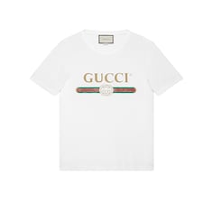 Playera lavada de ajuste holgado con el logotipo Gucci