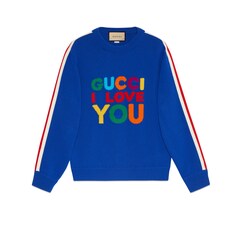 Wool knit jumper with intarsia 