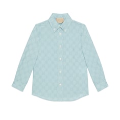 Camicia bambino in viscosa e cotone con stelle GG