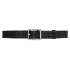 Rubber-effect jumbo GG leather belt