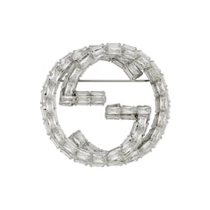 Crystal Gucci Interlocking brooch