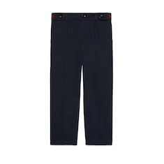 Pantalone bambino in cotone stretch con dettaglio Web