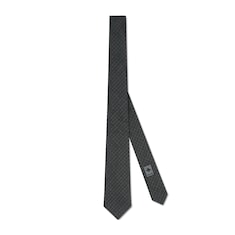 Interlocking G silk wool jacquard tie