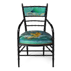 Chaise Chiavari avec accoudoir en jacquard tigre