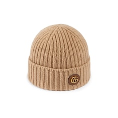 Wool cashmere hat with Double G